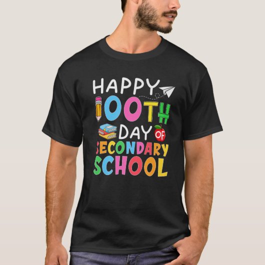 100 dagen leraren middelbare school t-shirt (Voorkant)