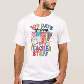 100 dagen lerarenwerk Kleurrijke school T-shirt (Voorkant)