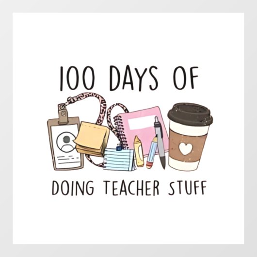 100 dagen lesgeven 100 dagen school raamsticker (Vel)