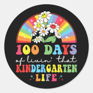 100 dagen leven#39; die kleuterschool hippie rai ronde sticker