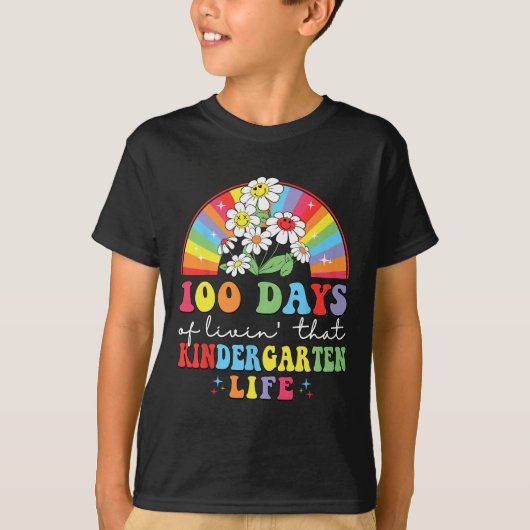 100 dagen leven#39; die kleuterschool hippie rai t-shirt (Voorkant)
