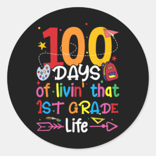 100 dagen leven dat 1e klas levensjongen meisje te ronde sticker