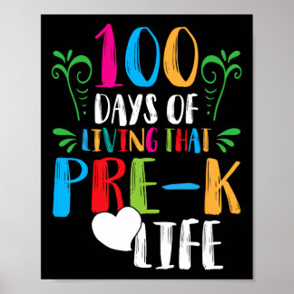 100 dagen leven dat pre-k life100days van school poster