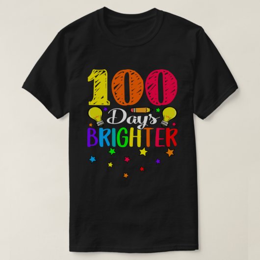 100 dagen lichter, 100e dag van schoolsterren t-shirt (Design voorkant)