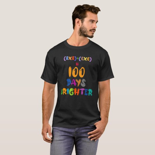 100 dagen lichtere Kinderen 100e dag schoolproject T-shirt (Voorkant volledig)