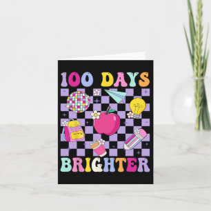 100 dagen lichtere retro disco 100ste schooldag kaart