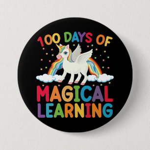 100 dagen magisch leerschool eenhoorn meisjes  ronde button 7,6 cm