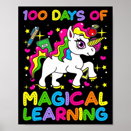 100 dagen magisch leren 100e schooldag u poster (Voorkant)