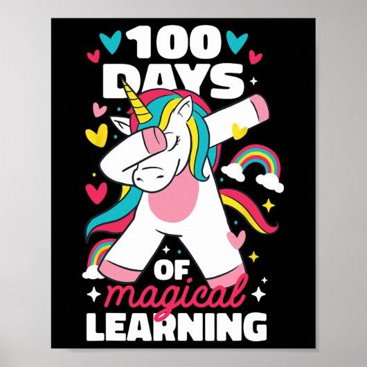 100 dagen magisch leren 100e schooldag u poster (Voorkant)