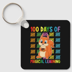 100 Dagen Magisch Leren Eekhoorn School Sleutelhanger