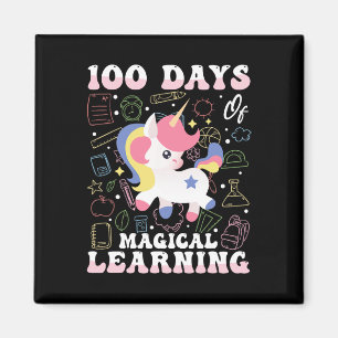 100 dagen Magisch leren Eenhoorn Ontwerp Magneet