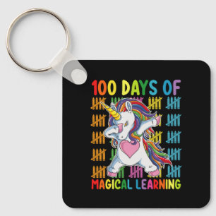 100 dagen magisch leren eenhoorn school sleutelhanger