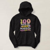 100 dagen magisch leren leuke school hoodie (Design voorkant)