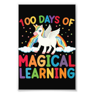 100 dagen magisch leren school eenhoorn meisjes  foto afdruk