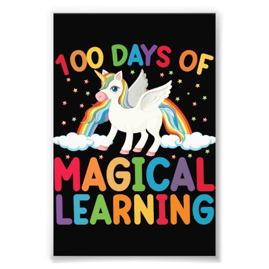 100 dagen magisch leren school eenhoorn meisjes  foto afdruk (Voorkant)