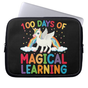 100 dagen magisch leren school eenhoorn meisjes  laptop sleeve