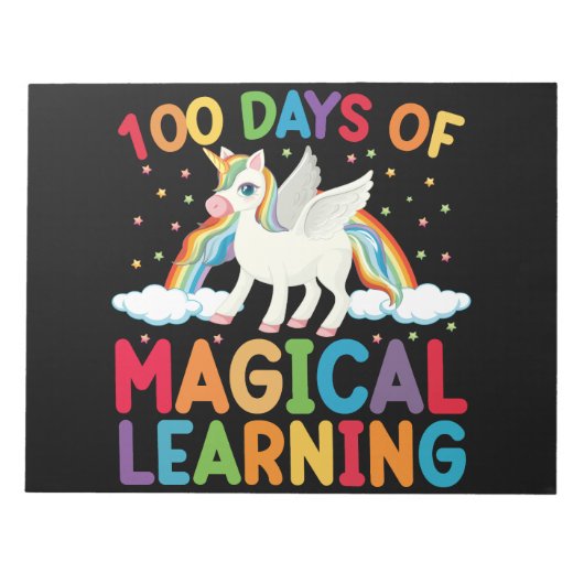 100 dagen magisch leren school eenhoorn meisjes  notitieblok (Voorkant)