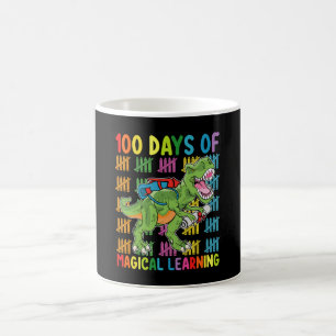 100 dagen magisch leren T Rex dinosaurus school Koffiemok