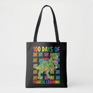 100 dagen magisch leren T Rex dinosaurus school Tote Bag