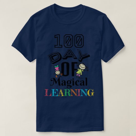 100 dagen magisch leren t-shirt (Design voorkant)