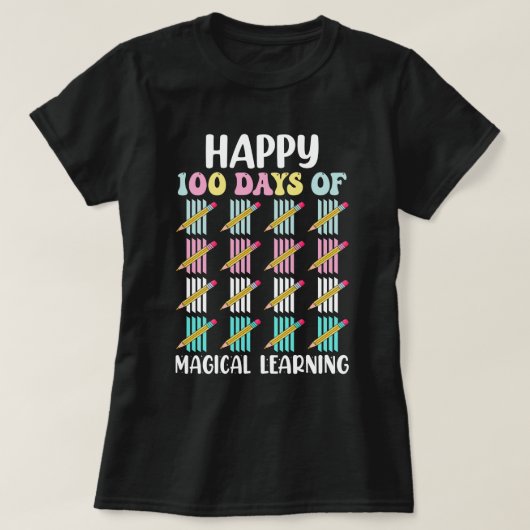 100 dagen magisch leren t-shirt (Design voorkant)