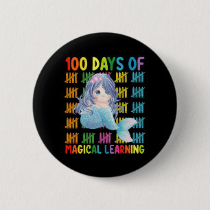 100 dagen magisch leren Zeemeermin school Ronde Button 5,7 Cm