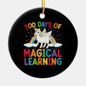 100 dagen Magische leerschool Unicorn Girls Keramisch Ornament (Voorkant)