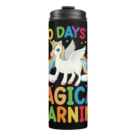 100 dagen Magische leerschool Unicorn Girls Thermosbeker (Voorkant)