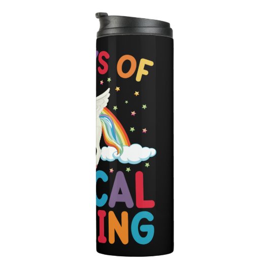 100 dagen Magische leerschool Unicorn Girls Thermosbeker (Geroteerd rechts)