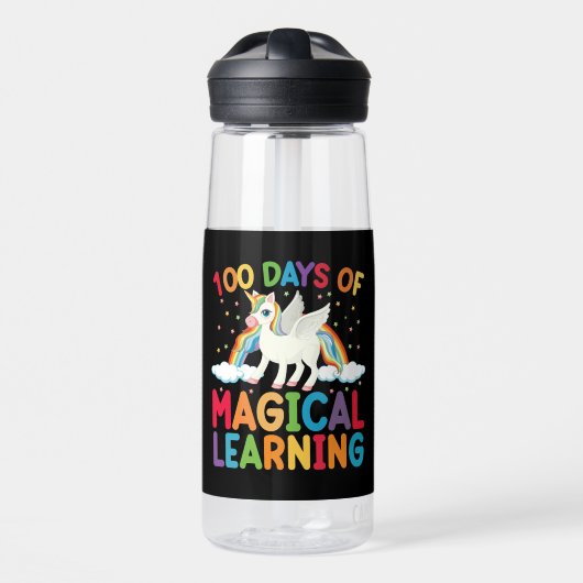 100 dagen Magische leerschool Unicorn Girls Waterfles (Voorkant)