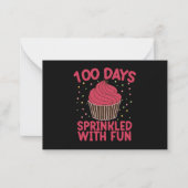 100 Dagen met leuk belegde Cupcake Schoolmeisje  Notitiekaartje (Voorkant)