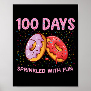 100 dagen met leuk donut 100e dag van school poster
