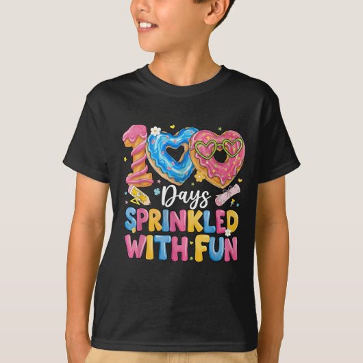 100 dagen met leuk versierde donut t-shirt (Voorkant)