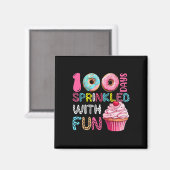 100 dagen met leuke Cupcake bespikkeld 100ste dag  Magneet (Voorkant / Achterkant)