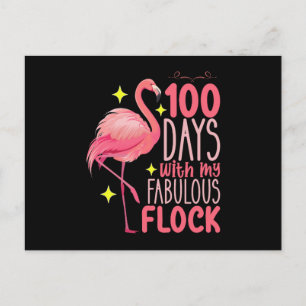 100 dagen met mijn fantastische kudde flamingo sch briefkaart