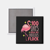 100 dagen met mijn fantastische kudde flamingo sch magneet (Voorkant / Achterkant)