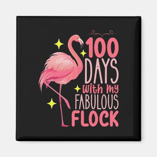 100 dagen met mijn fantastische kudde flamingo sch magneet (Voorkant)