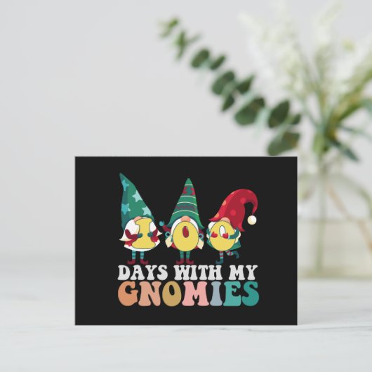 100 dagen met mijn Gnomies Grappig Onderwijs Schoo Briefkaart (Staand voorkant)