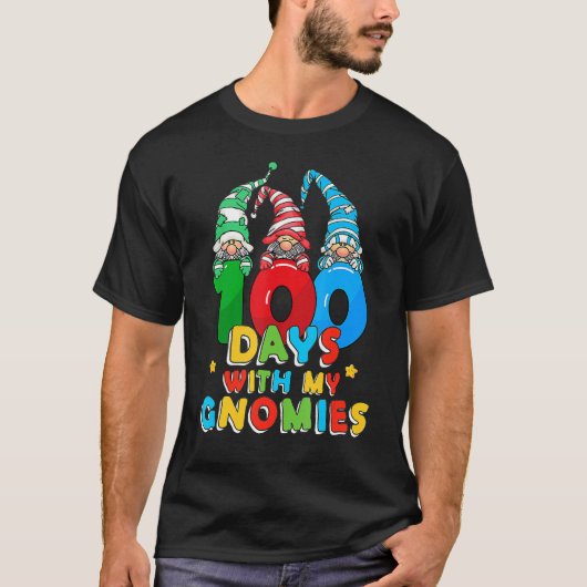 100 dagen met mijn Gnomies Kute Gnome Lerares 1 T-shirt (Voorkant)