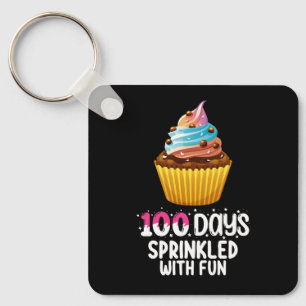 100 dagen met strooigoed Fun Cupcake Onderwijzeres Sleutelhanger