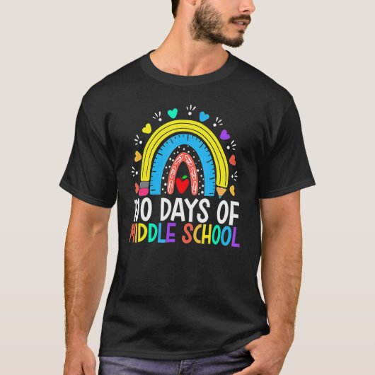 100 dagen middelbare school Happy 100th Day Rainbo T-shirt (Voorkant)