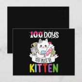 100 dagen moet je kitten kat van school zijn briefkaart (Voorkant / Achterkant)