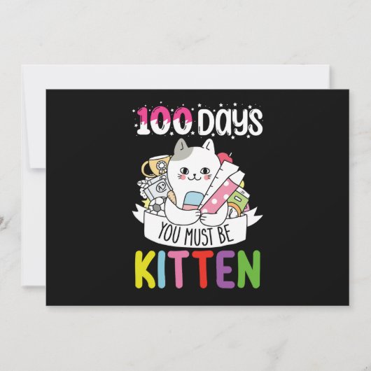100 dagen moet je kitten kat van school zijn kaart (Voorkant)