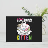 100 dagen moet je kitten kat van school zijn kaart (Staand voorkant)