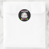 100 dagen moet je kitten kat van school zijn ronde sticker (Tas)