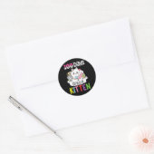 100 dagen moet je kitten kat van school zijn ronde sticker (Envelop)