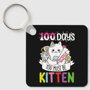 100 dagen moet je kitten kat van school zijn sleutelhanger