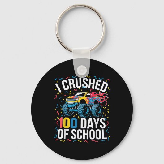 100 dagen Monstertruck op school 100ste dag Sleutelhanger (Voorkant)