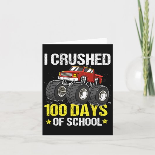 100 dagen Monstertruck voor kinderen Jongens Kaart (Voorkant)