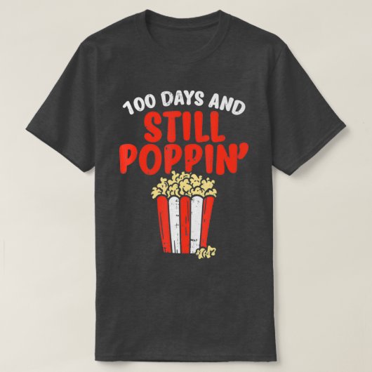 100 dagen nog steeds popcorn 100e dag school t-shirt (Design voorkant)
